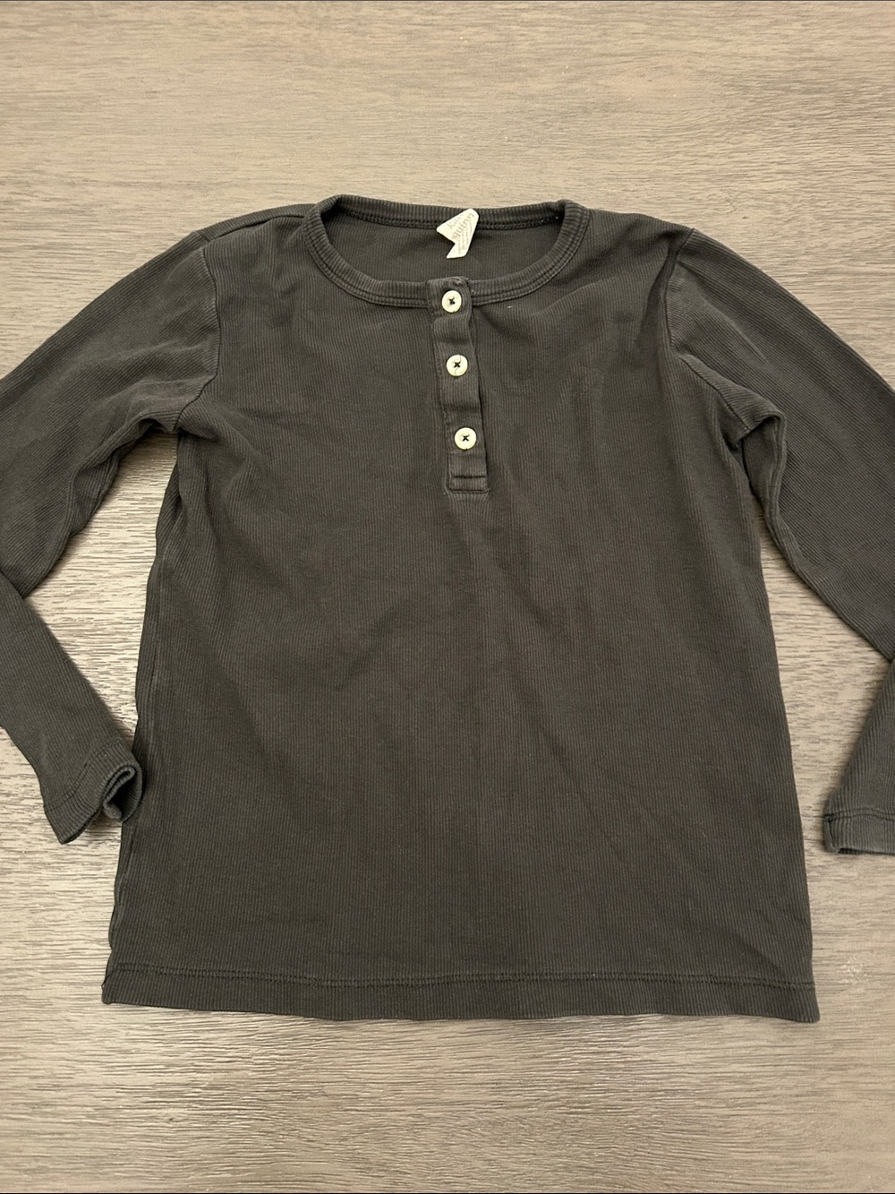 kate quinn Dark Gray Long Sleeve Henley Tee